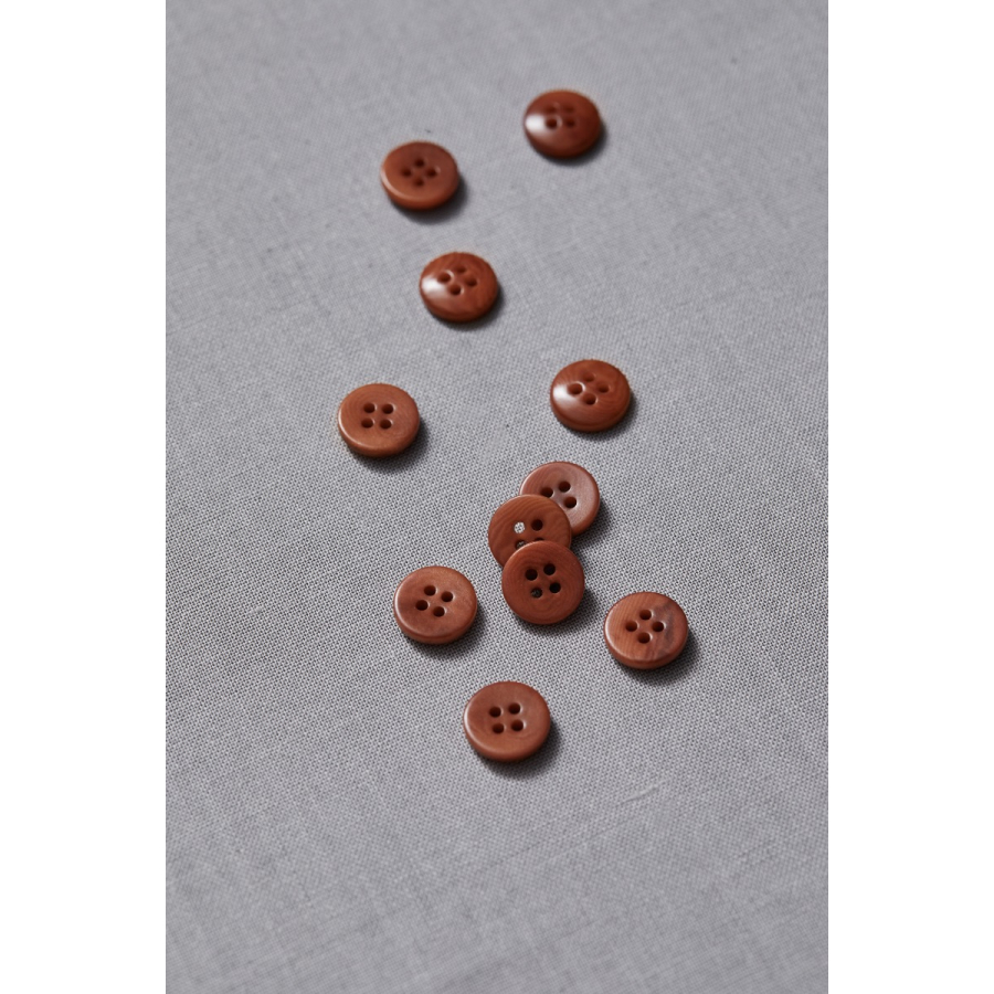 Plain Corozo Button 11 mm - Rust