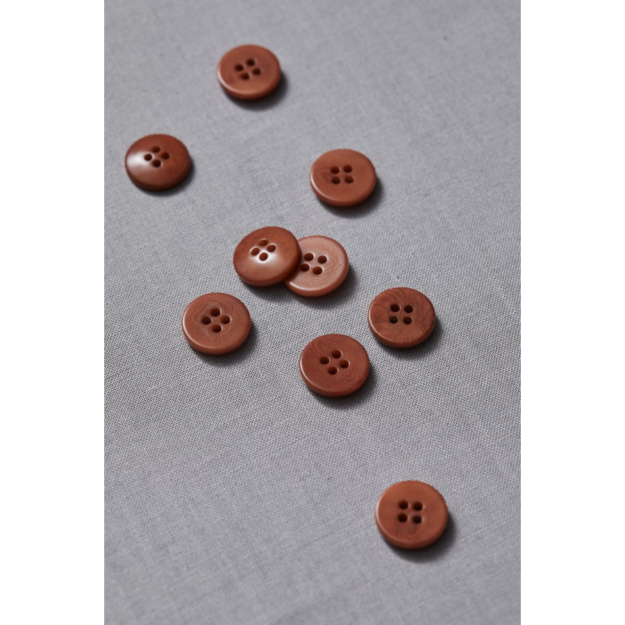Plain Corozo Button 15 mm - Rust