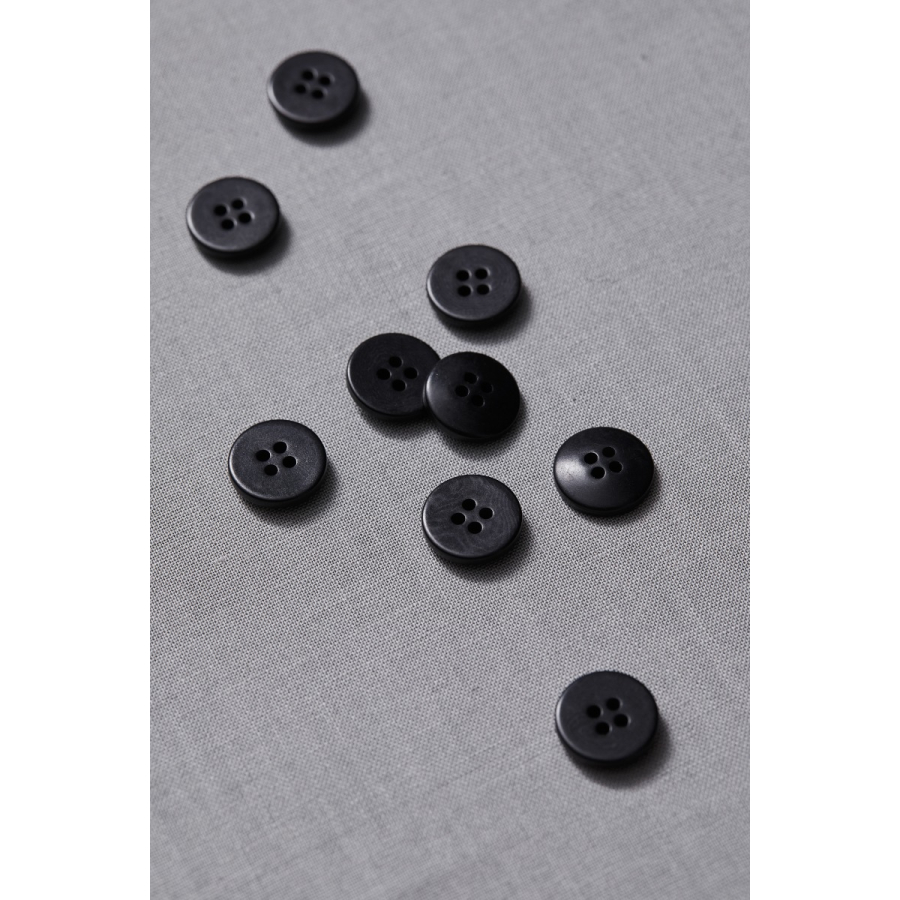 Plain Corozo Button 15 mm - Black