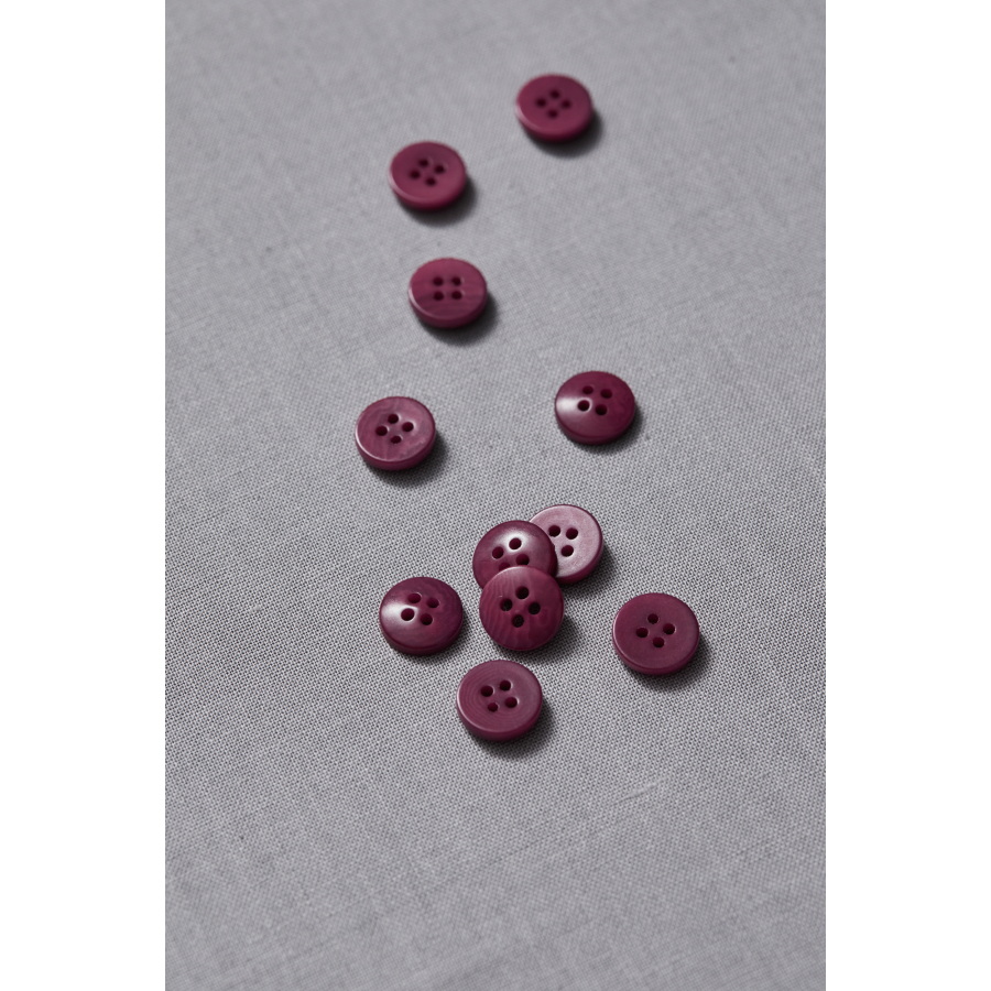 Plain Corozo Button 11 mm-Cherry