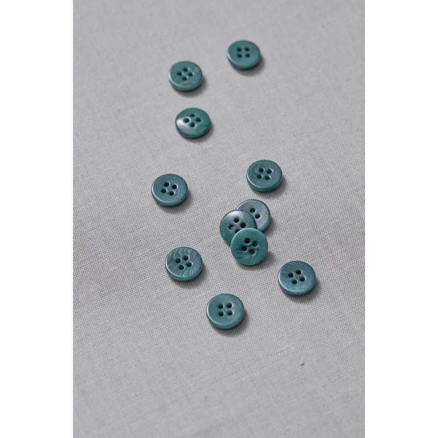 Plain Corozo Button 11 mm-Aqua