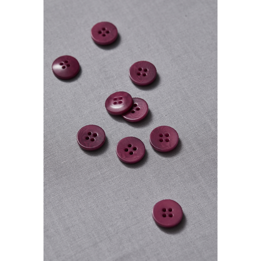 Plain Corozo Button 15 mm-Cherry