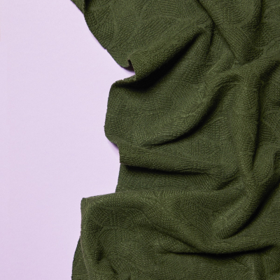 Organic Leaf Jacquard - Green Khaki