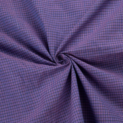 Purple Check Mini - handwoven cotton