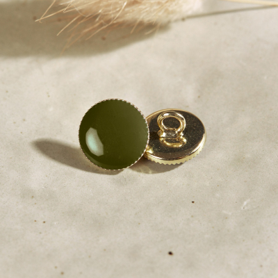 Gem Button, 12 mm - Ivy Green