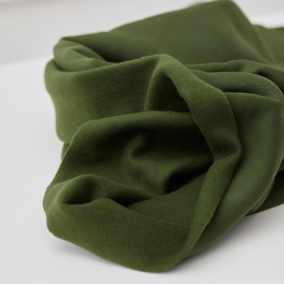 Organic Basic Brushed Sweat - Green Khaki
