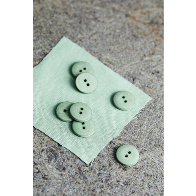 Curb Cotton Button 18 mm - Sage Green