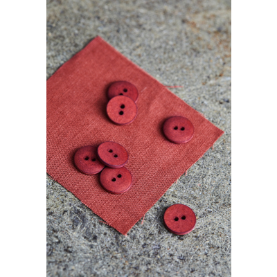 Curb Cotton Button 18 mm - Coral Red