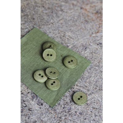 Curb Cotton Button 18 mm - Olive Green