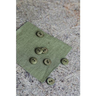 Curb Cotton Button 11 mm - Olive Green