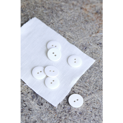 Curb Cotton Button 18 mm - Creamy White