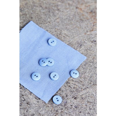 Curb Cotton Button 11 mm - Faded Blue
