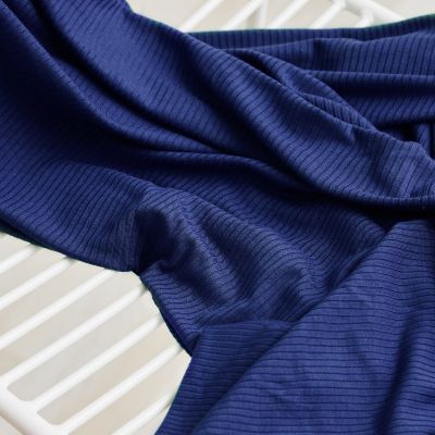 REMNANT  100x130 // Derby Ribbed Jersey - Lapis