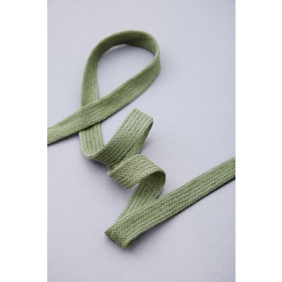 Flat Cotton Cord, 10 mm-Green Olive