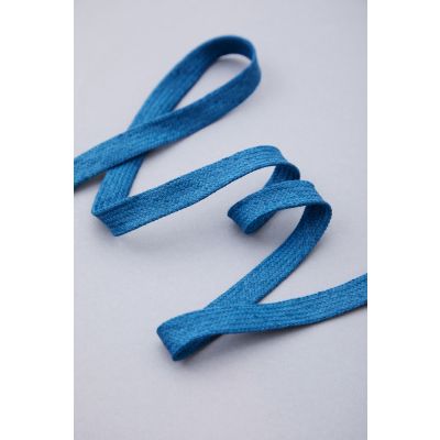 Flat Cotton Cord, 10 mm-Intense Blue