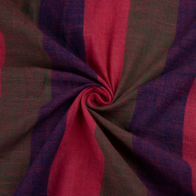 Pink/Purple/Brown Stripe - handwoven cotton