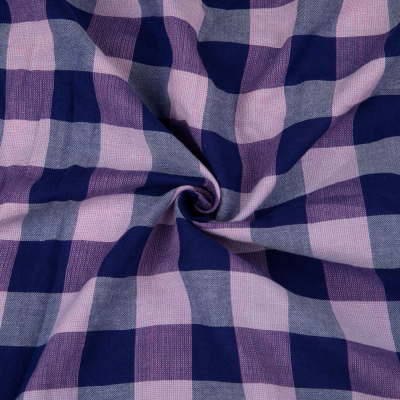 Purple Check - handwoven cotton