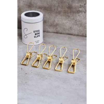 Steel Wire Clips L - Gold