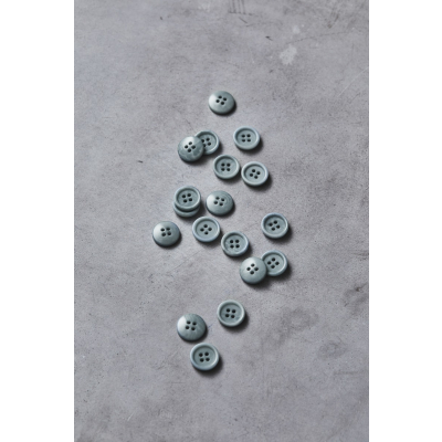 Dish Corozo Button 15 mm - Blue Mist