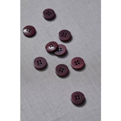 Plain Corozo Button 15 mm - Maroon