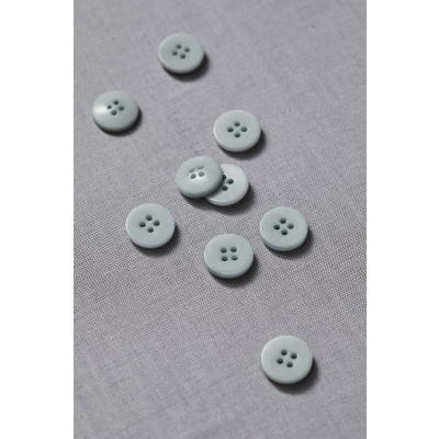 Plain Corozo Button 15 mm - Blue Mist