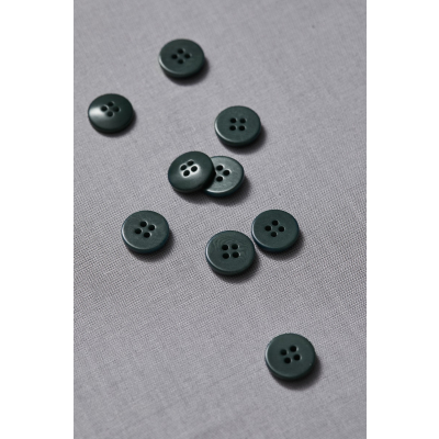Plain Corozo Button 15 mm - Deep Green