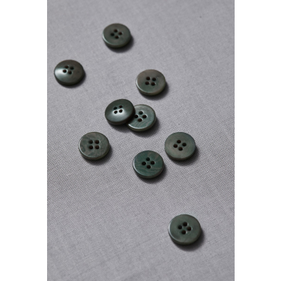Plain Corozo Button 15 mm - Moss