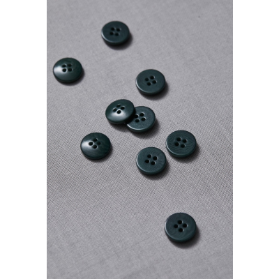 Plain Corozo Button 15 mm - Emerald