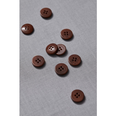 Plain Corozo Button 15 mm - Pecan