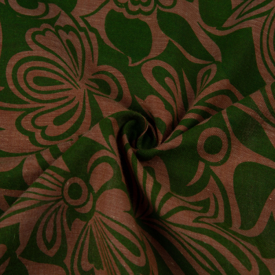 Floral Green Khadi Cotton