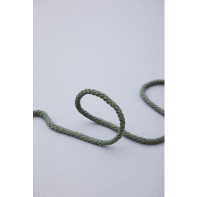 Round Cotton Cord, 5 mm-Green Khaki