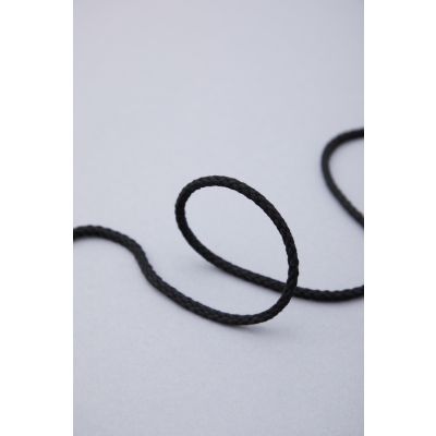 Round Cotton Cord, 5 mm-Black