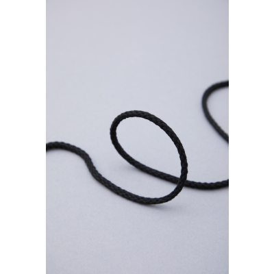 REMNANT  1,0 m // Round Cotton Cord, 5 mm-Black