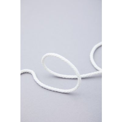 Round Cotton Cord, 5 mm-Creamy White