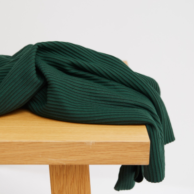 Self-stripe Ottoman Knit - Deep Green