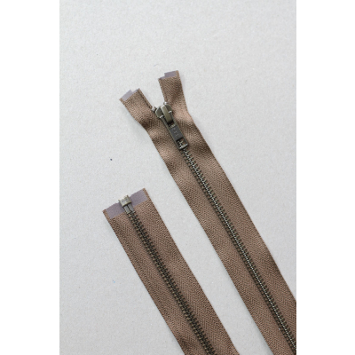 Separating Zipper (Metal)-55 cm-Camel