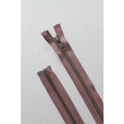 Separating Zipper (Metal)-55 cm-Old Rose