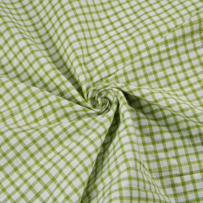 Lime & White Check - handwoven cotton