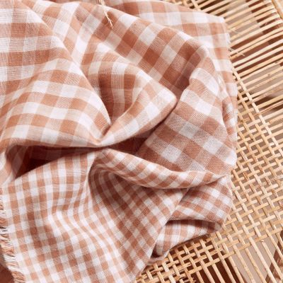 REMNANT  55x140 // Vichy Gingham Double Gauze - Maple
