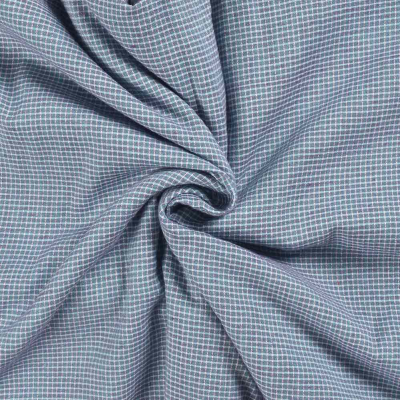 REMNANT  35x110 // Blue Mini Check - handwoven cotton