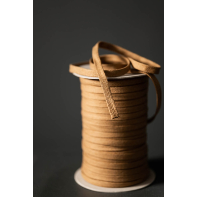 Recycled Cotton Drawstring, Flat 10 mm - Camel